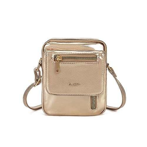 Gladdon Umhängetasche mehreren Taschen Kleine Handytasche Zum Umhängen Crossbody Tasche Geldbörse(Gold) von Gladdon