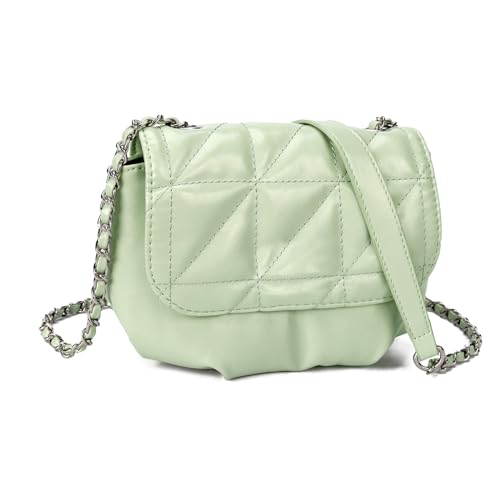 Gladdon kleine Umhängetasche Veganem EchtesLeder Handtasche mit Schloss Crossbody Tasche Plissee-Design Handytasche Taschen für Damen Teenager(Grün) von Gladdon