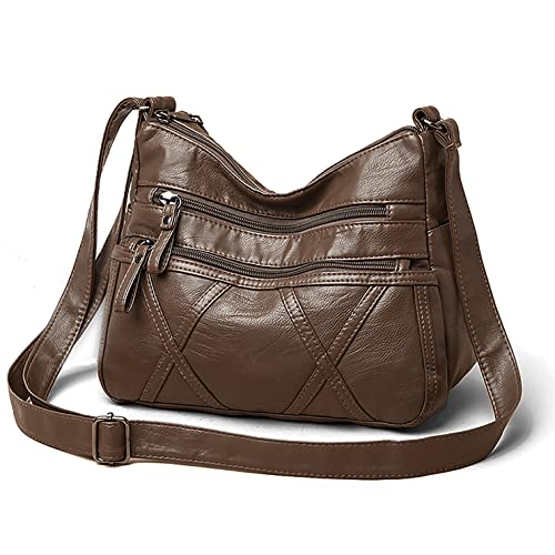 Umhängetasche Damen Kleine,Frauen Leichte Umhängetasche Multi Pocket Casual Wasserdichte Geldbörse Vintage Messenger Tasche von Gladdon