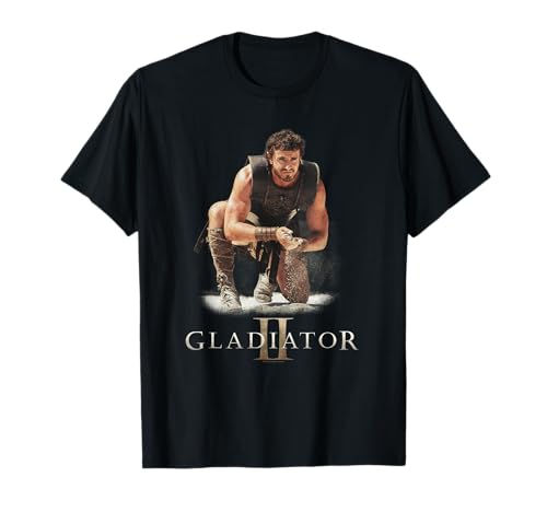 Gladiator II Lucius Verus Gladiator Battle T-Shirt - Schwarz, S - Klassisch, Einfarbig, Lizenziert und filminspiriert - Unisex-Erwachsene und Kinder von Gladiator II