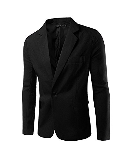 Herren Sakko Blazer Slim Fit Business Lässig EIN Knopf Jacke Blazer Sakko Schwarz M von Gladiolus