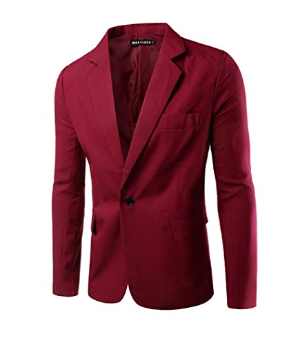 Herren Sakko Blazer Slim Fit Business Lässig EIN Knopf Jacke Blazer Sakko WeinRot M Herren Sakko Blazer Slim Fit Business Lässig EIN Knopf Jacke Blazer Sakko WeinRot M von Gladiolus