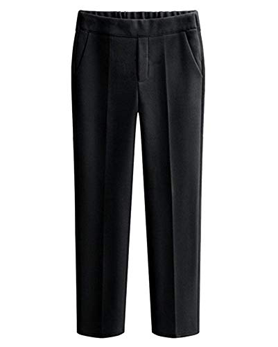 GladiolusA Damen Hose Winter Elastische Taille Wollhose Haremshose Schwarz L von GladiolusA