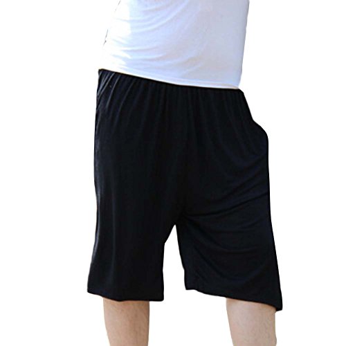 GladiolusA Herren Pyjamahose Freizeithose Bottoms Elastischem Bund Kurz Schlafhose Bermudas Schlafanzughose Schwarz 4XL GladiolusA Herren Pyjamahose Freizeithose Bottoms Elastischem Bund Kurz Schlafhose Bermudas Schlafanzughose Schwarz 4XL von GladiolusA