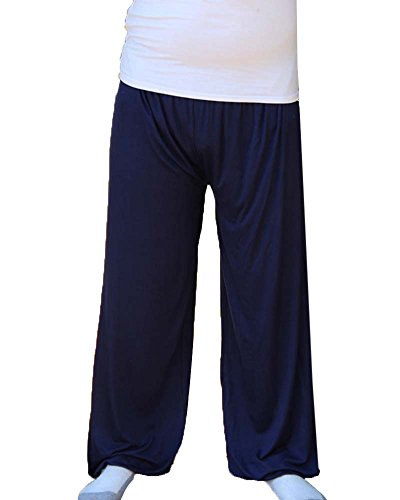 GladiolusA Herren Schlafanzughose Hose Lang Nachtwäsche Pyjamahose Schlafen Yoga Sport Freizeit Marine 5XL von GladiolusA