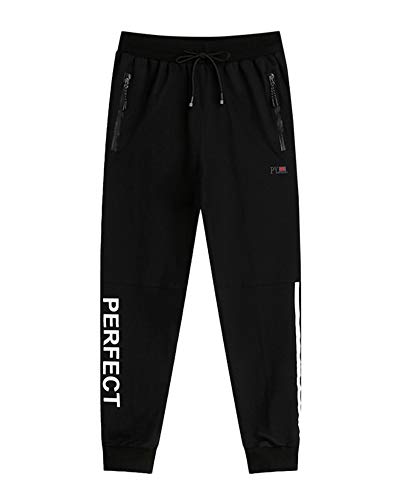 GladiolusA Herren Sweatpants Jogger Jogginghose Sporthose Fitness Sport Jogging Hose Fitness Schwarz 7XL von GladiolusA