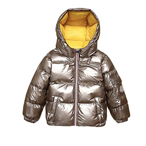 GladiolusA Mädchen Und Jungen Winterjacke Daunenjacken Kinder Wintermantel Steppjacke Daunenmantel Mantel Mit Kapuze Gold 140CM von GladiolusA