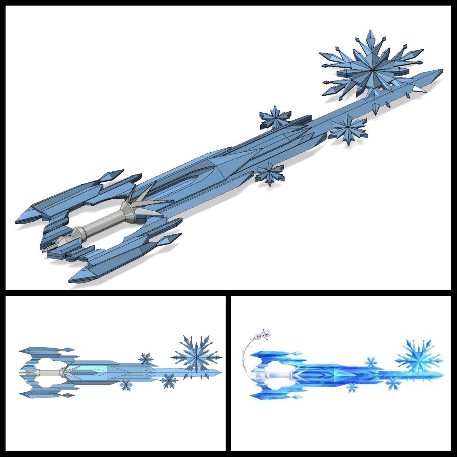 55" Kristall Schnee Keyblade 3D Kit - Königreich Herzen 3 von GladlyInfiniteLLC
