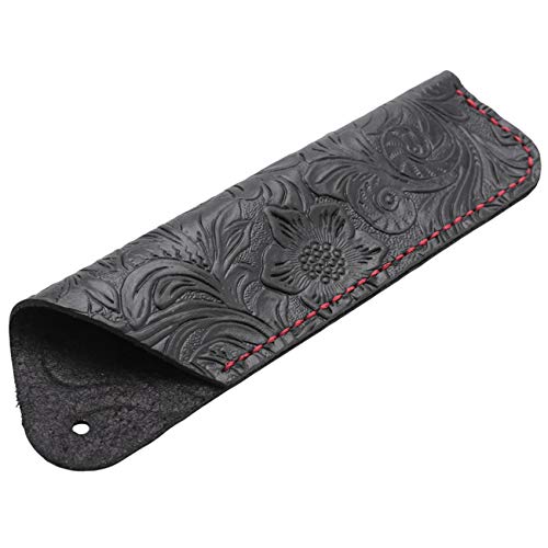 Glakyur Handgefertigte Leder Doppel Stift Fall Halter für Kugelschreiber Pen Sleeve Pen (Schwarz) von Glakyur