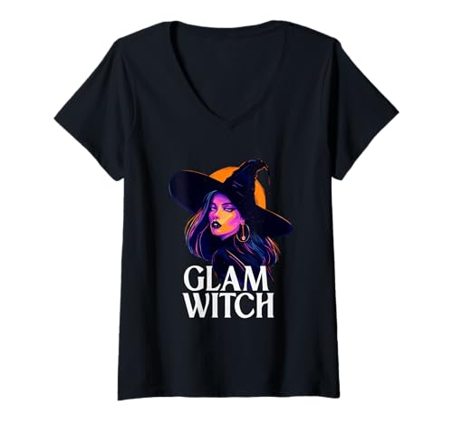 Damen Glam Witch - Wicca-Ästhetik und modernes Hexenhandwerk T-Shirt mit V-Ausschnitt Damen Glam Witch - Wicca-Ästhetik und modernes Hexenhandwerk T-Shirt mit V-Ausschnitt von Glam Witches Wicked Collection