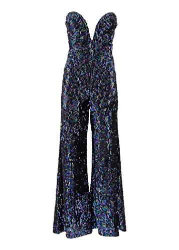 Damen Overall mit Pailletten Eleganter Glitzer Jumpsuit - Gr. S von Glam and Gloria