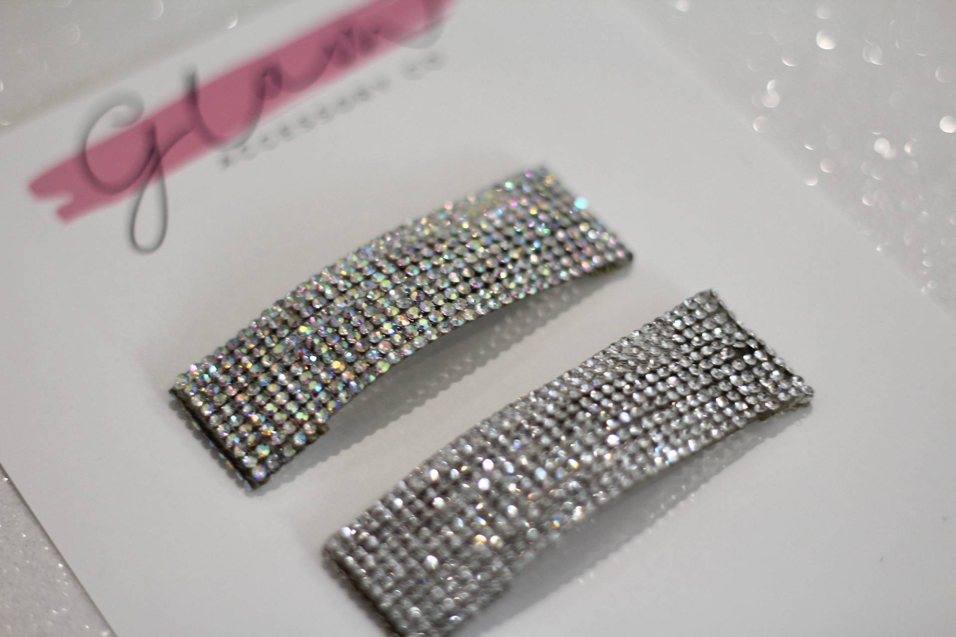 Silber Strass Große Clip Haarspange, Kristall Rock Funkelnde Bling Mädchen-Frau-Accessoire Dünne Dickes Haar Elegant 90Er Jahre von GlamAccessoryCo