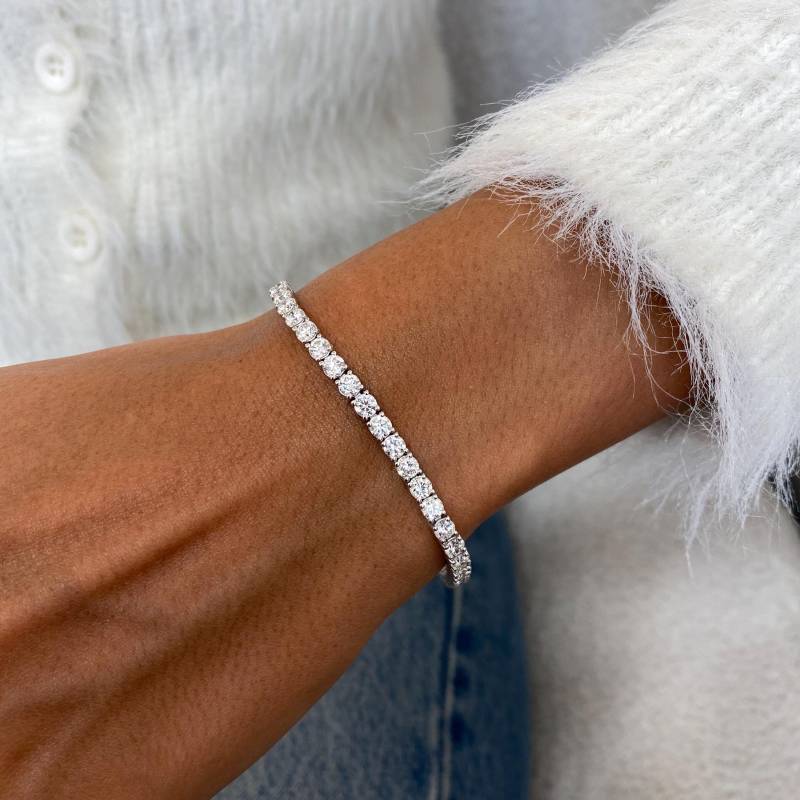 Massives 14K Weißgoldarmband, Diamant-Tennisarmband Im Rundschliff, 7, 50 Ct E/Vvs2 Lab Erstellt Diamant, Umweltfreundlicher Geschenk Für Frauen von GlamAndGemsNY