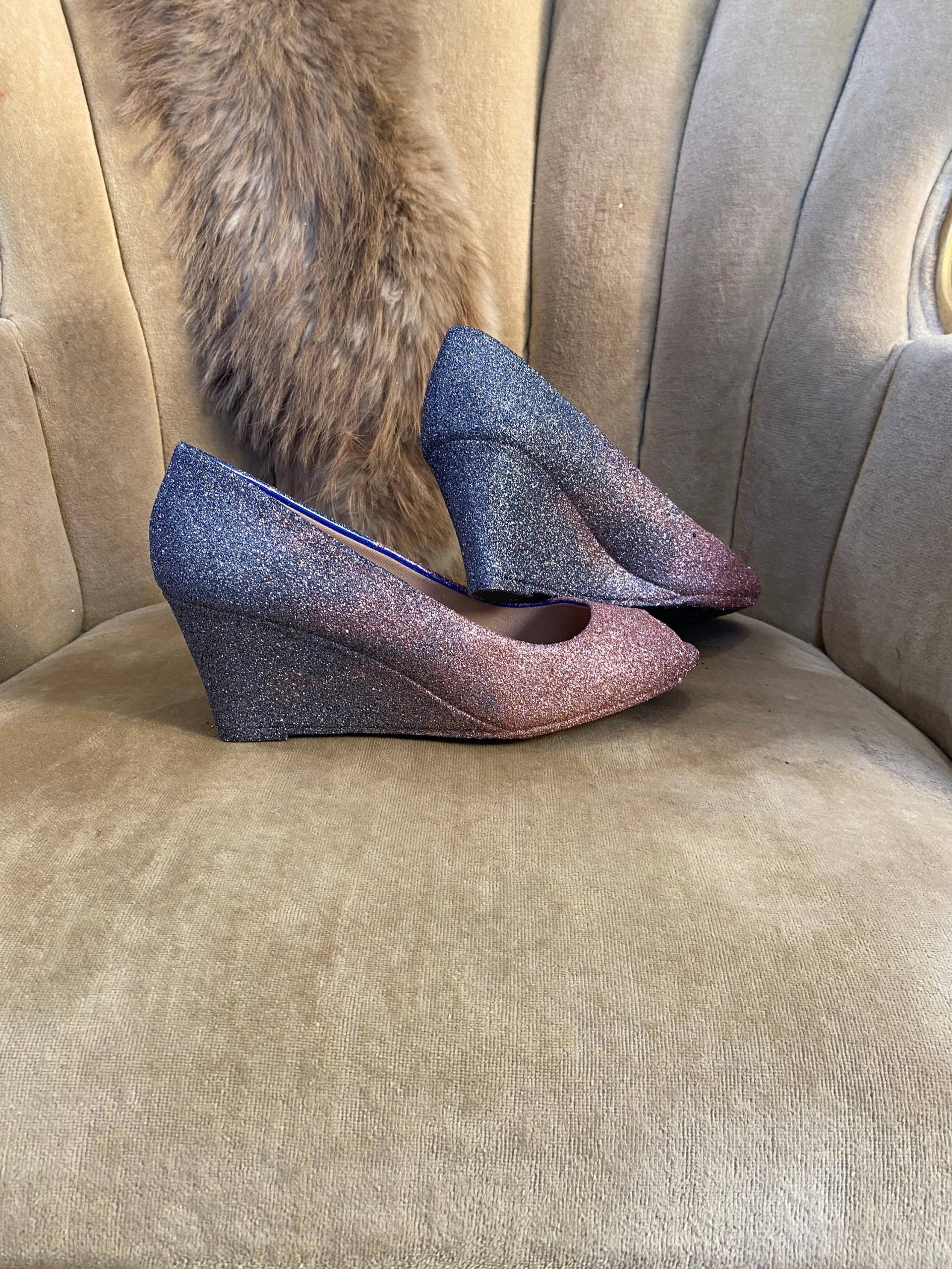Glitzer High Heels. Ombre Rosa Und Graue High Heel Wedges. Größen 5, 5-11 Glitzer High Heels. Ombre Rosa Und Graue High Heel Wedges. Größen 5, 5-11 von GlamAndGloryLab
