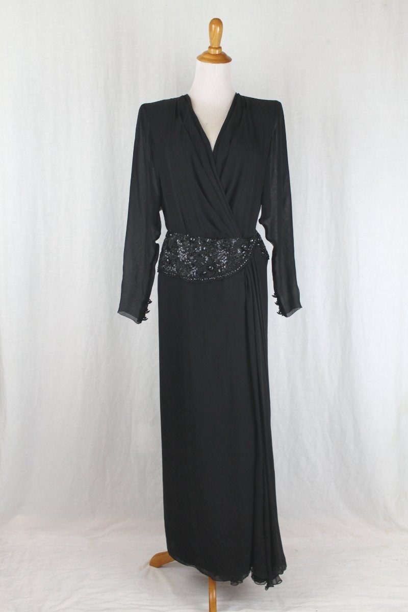 Andrea Odicini Couture Perlen Drapierte Seidenkleid Made in Italy Größe 8 42 Neu Zustand von GlamArchive2