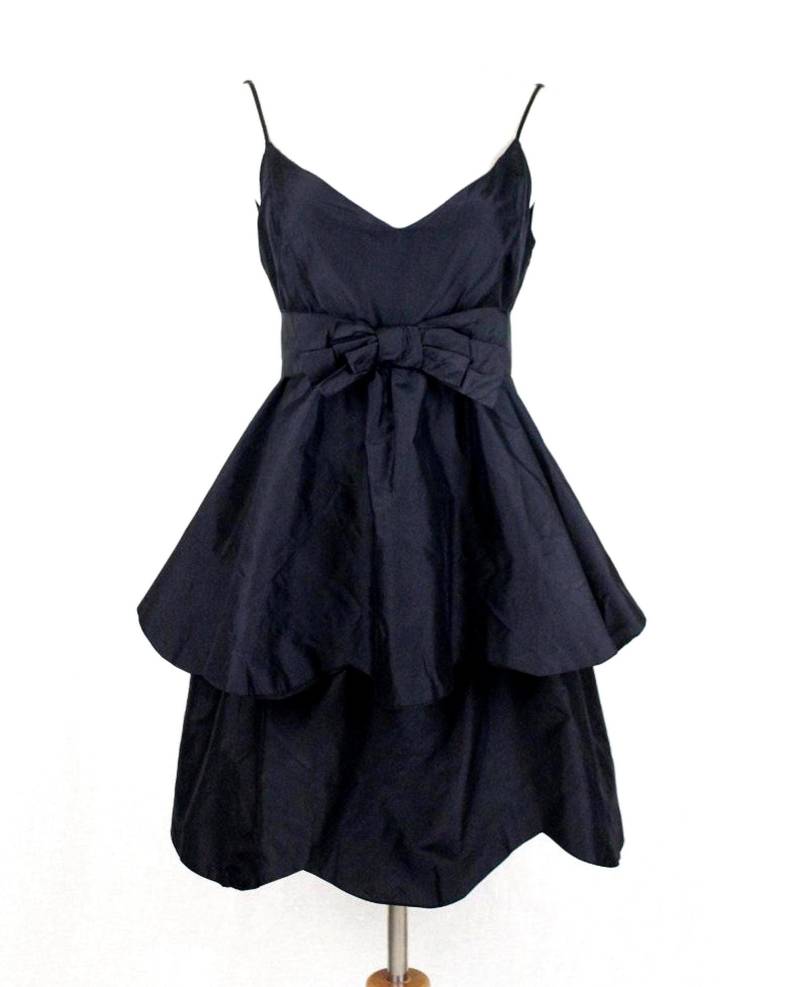 Corey Lynn Calter Schwarzer Seidentaft Partykleid S von GlamArchive2