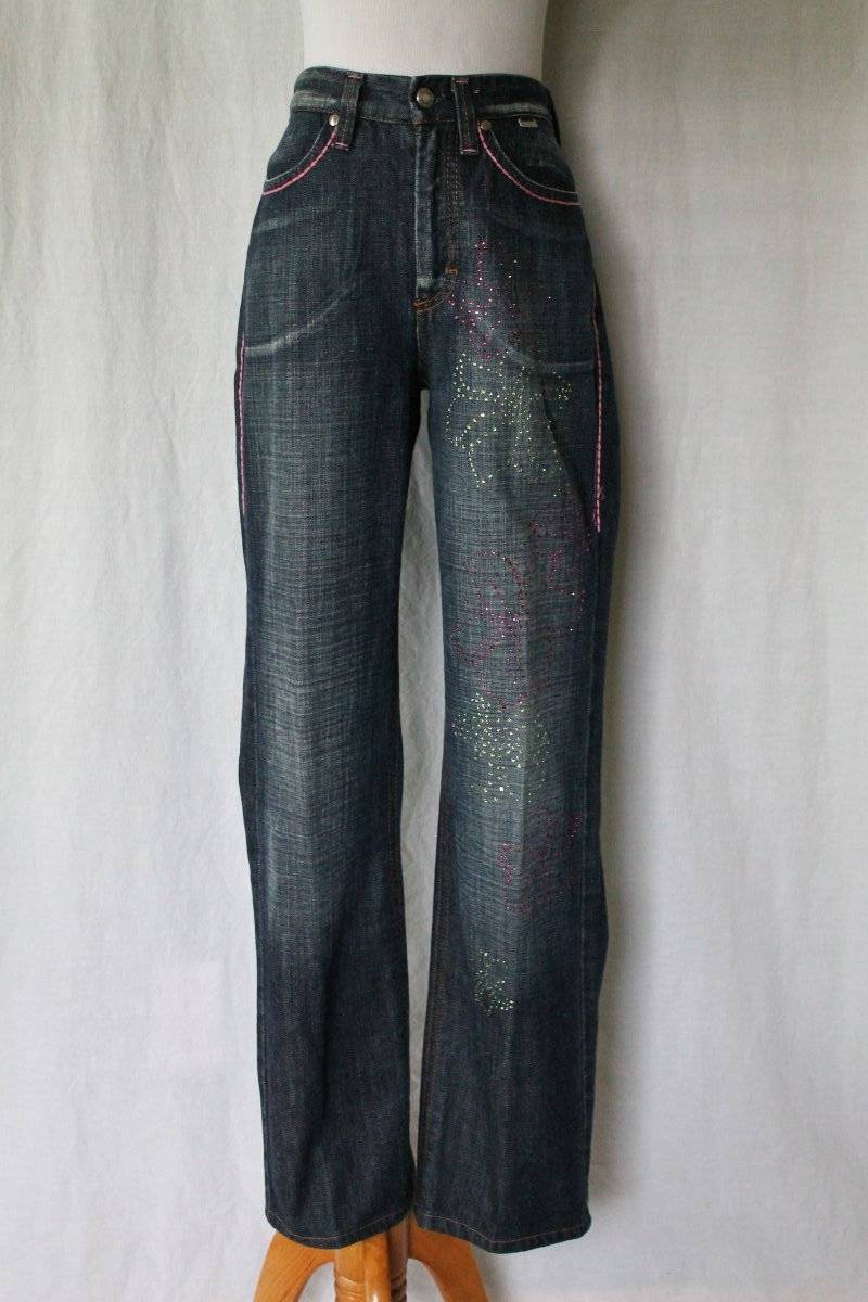 Escada Swarovski Kristall Besetzte Mom Jeans Made in Italy Größe 34 4 24x30 von GlamArchive2