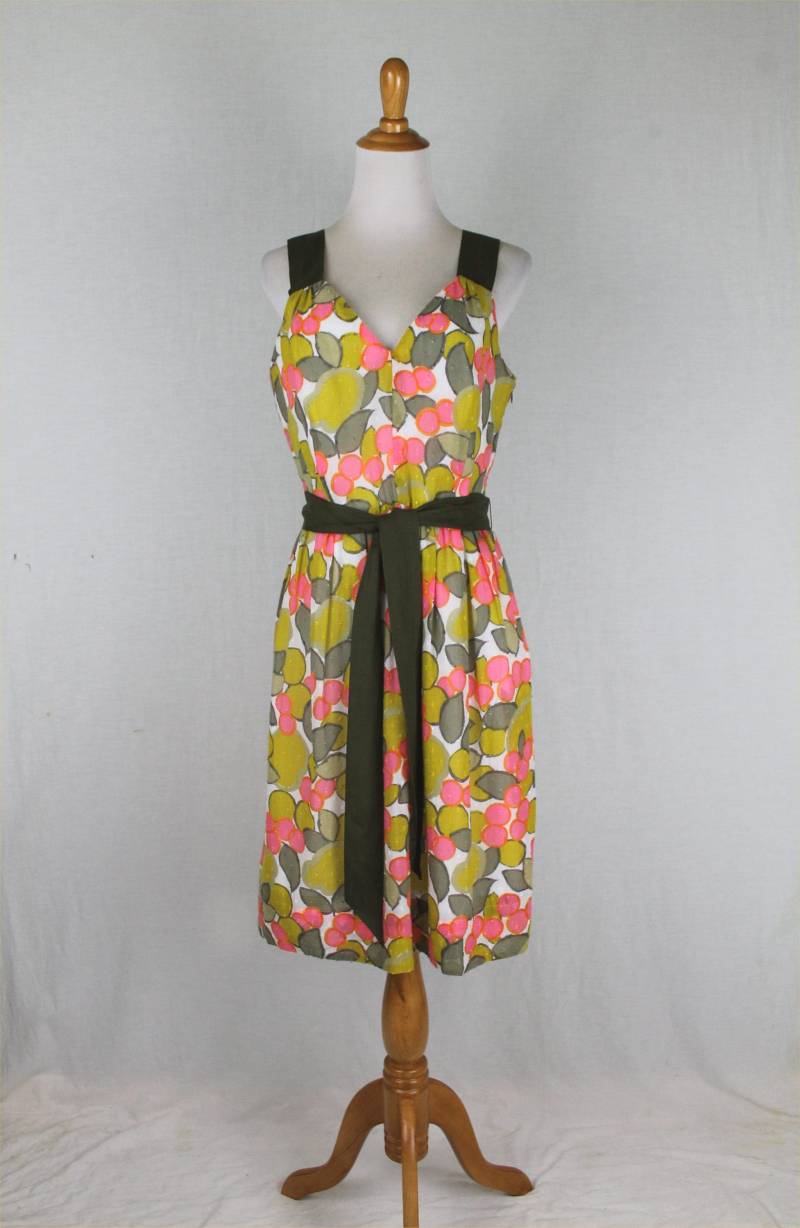 Milly Of New York Swiss Dot Cotton Kleid Mit Zitronen - Und Kirschprint von GlamArchive2