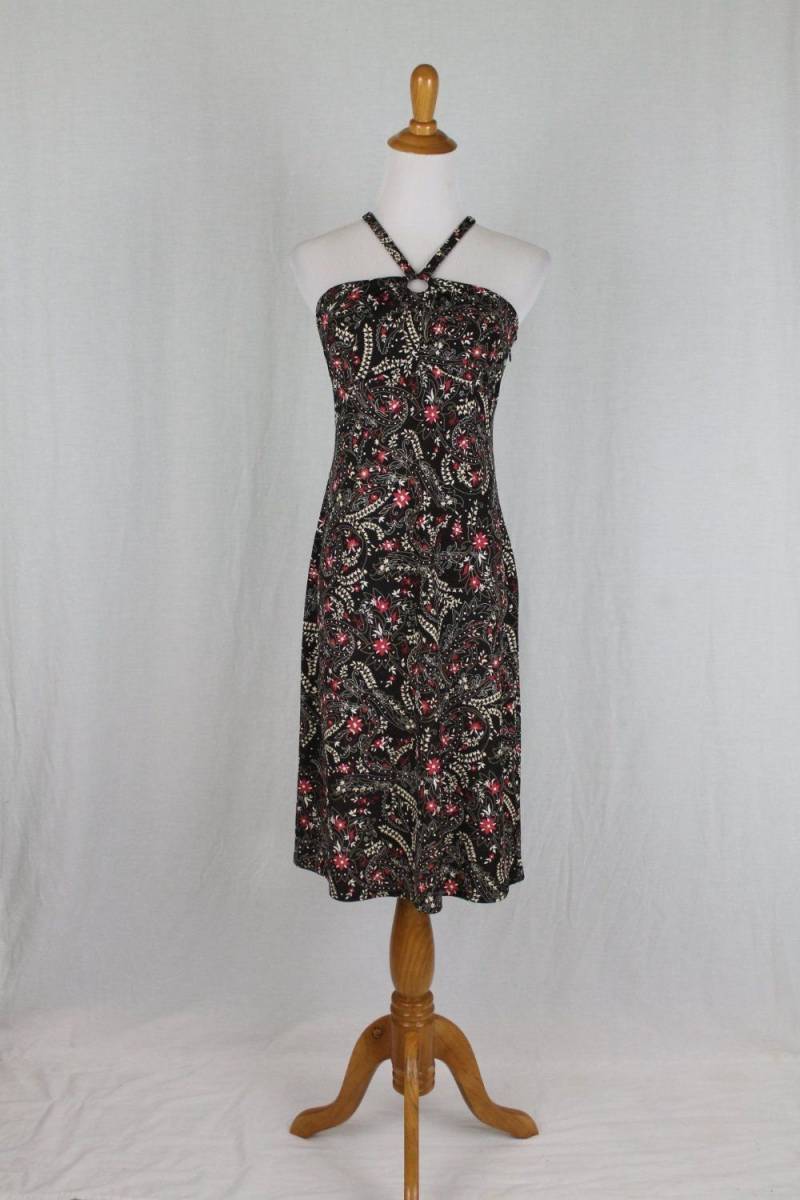 Y2K Floral Neckholder Kleid - Ann Taylor Loft Vintage Midi Size 2 von GlamArchive2