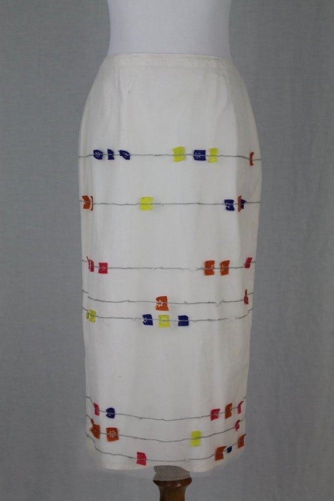 Vintage Matthew Williamson Verzierte Seide Und Tüll Bleistift Rock Uk 10 Us 6 S von GlamArchive2