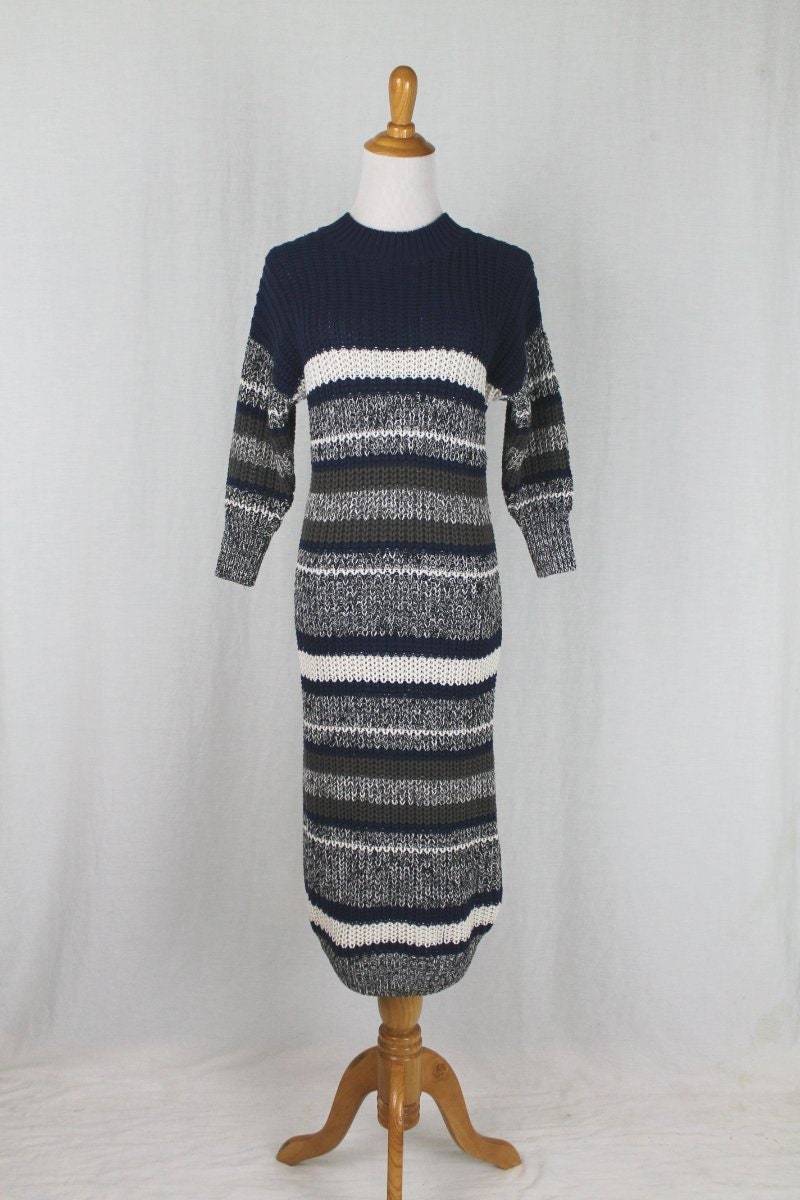 Vintage Metisu Handgestrickter Baumwollpullover Kleid von GlamArchive2