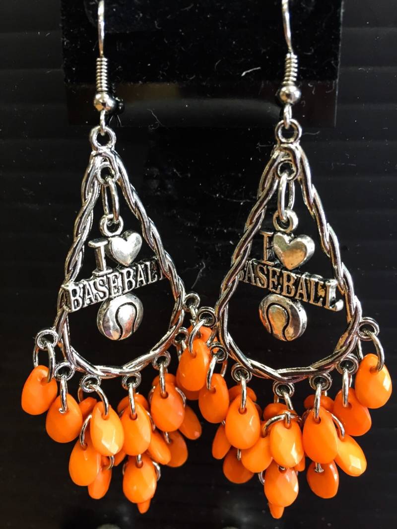 Orange I Love Baseball Ohrringe Orange I Love Baseball Ohrringe von GlamJewelryOnline