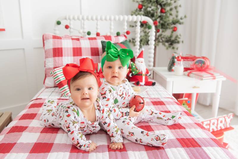 Baby Mädchens Erstes Weihnachts Outfit Strampler Mit Rüschen von GlamKidsBoutiqueUS