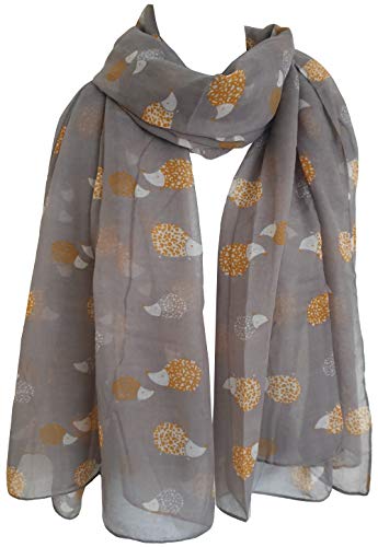 GlamLondon Damen-Schal mit Igel-Aufdruck, Y20 - Grau, 42 von GlamLondon