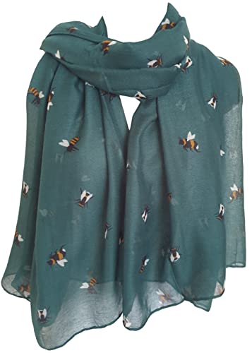 GlamLondon Damen Schal mit Hummel-Druck, leicht, modisch, Oversize-Wickeltuch, Zy – Blaugrün, 42 von GlamLondon