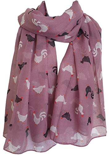 GlamLondon Damenschal mit Huhn-Motiv, A20 - Altrosa, 42 von GlamLondon