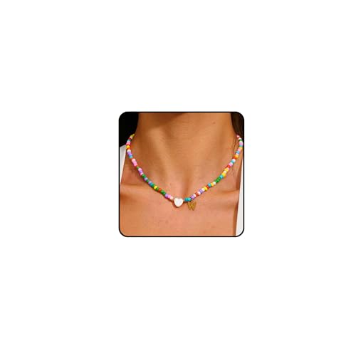 GlameVibe Halskette mit Initialen-Anhänger für Frauen, bunt, niedlich, trendig, mit Perlen, handgefertigt, Buchstabe A-Z, Herz-Anhänger, Halskette für Damen, Teenager, Weihnachtsschmuck, Geschenke GlameVibe Halskette mit Initialen-Anhänger für Frauen, bunt, niedlich, trendig, mit Perlen, handgefertigt, Buchstabe A-Z, Herz-Anhänger, Halskette für Damen, Teenager, Weihnachtsschmuck, Geschenke von GlameVibe