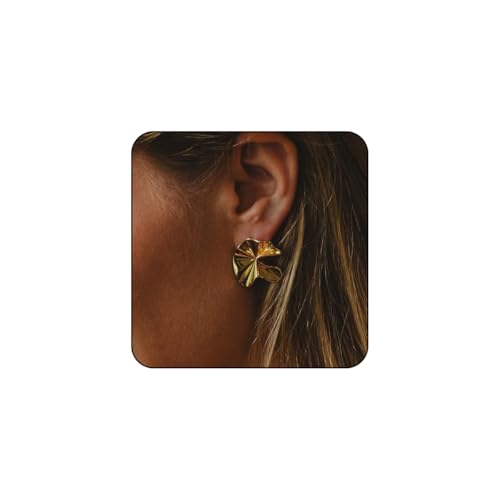 Goldene Ohrringe für Frauen, klobig, vergoldeter Edelstahl, Statement-Nieten, unregelmäßig, gehämmert, hypoallergen, trendiges Schmuckgeschenk, Large, Kupfer, Kein Edelstein Goldene Ohrringe für Frauen, klobig, vergoldeter Edelstahl, Statement-Nieten, unregelmäßig, gehämmert, hypoallergen, trendiges Schmuckgeschenk, Large, Kupfer, Kein Edelstein von GlameVibe