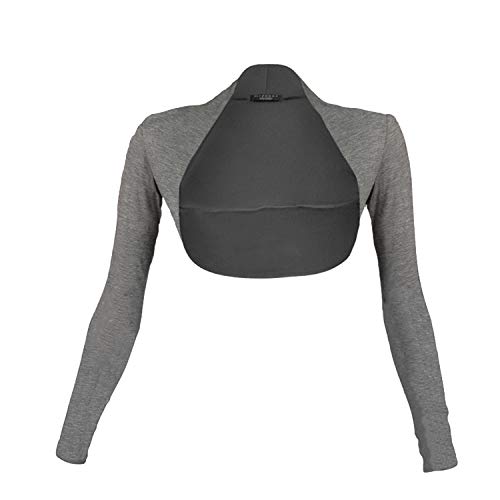 Glamexx24 Damen Bolero Schulterjäckchen Lange Aermel Bolero, Dunkel Grau, M von Glamexx24