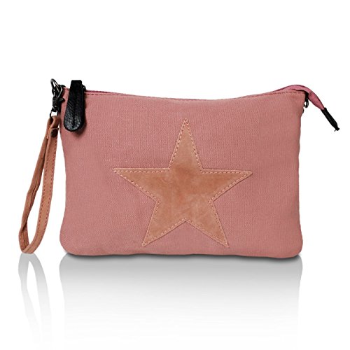 Glamexx24 Damen Clutches Tasche Handtaschen Schultertasche Umhaengetasche mit Stern Muster Tragetasche von Glamexx24