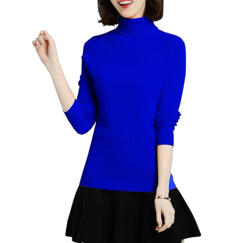 Glamexx24 Damen Einfarbig Langarm Rollkragenpullover Casual Strickpullover Sweatshirt Warme Feinstrick Pullover von Glamexx24