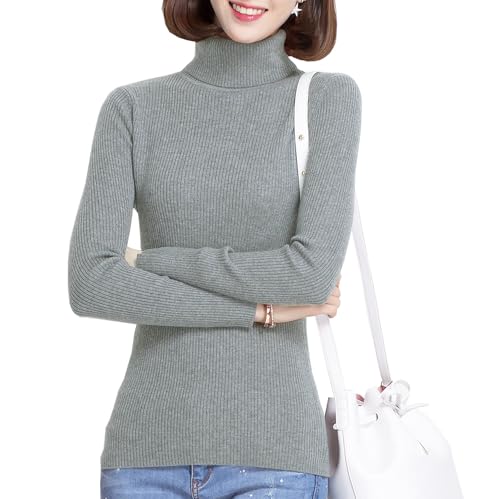 Glamexx24 Damen Einfarbig Langarm Rollkragenpullover Casual Strickpullover Sweatshirt Warme Feinstrick Pullover von Glamexx24