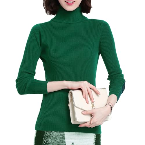 Glamexx24 Damen Einfarbig Langarm Rollkragenpullover Casual Strickpullover Sweatshirt Warme Feinstrick Pullover von Glamexx24