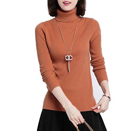 Glamexx24 Damen Einfarbig Langarm Rollkragenpullover Casual Strickpullover Sweatshirt Warme Feinstrick Pullover von Glamexx24