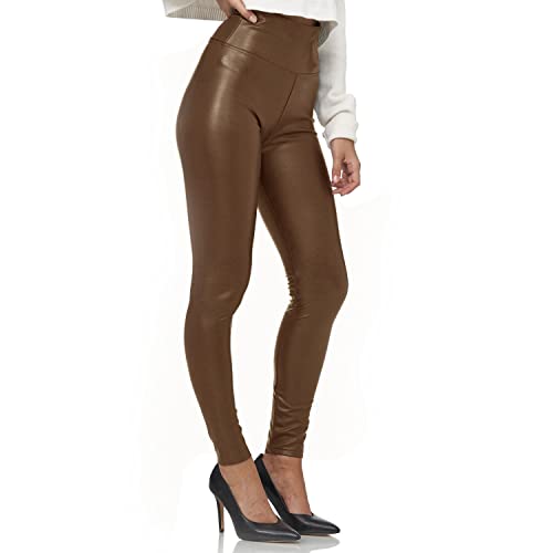 Glamexx24 Damen Kunstleder High Waist Leggings Skinny Hose Leder-Optik Treggings von Glamexx24