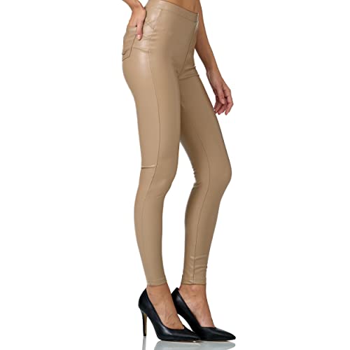 Glamexx24 Damen Kunstleder High Waist Leggings Skinny Hose Leder-Optik Treggings von Glamexx24