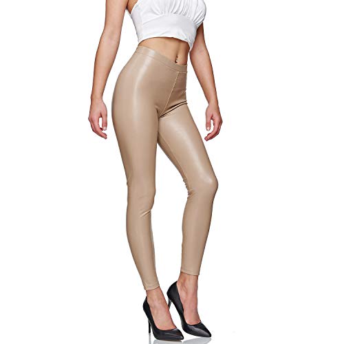 Glamexx24 Damen Kunstleder High Waist Leggings Skinny Hose Leder-Optik Treggings von Glamexx24