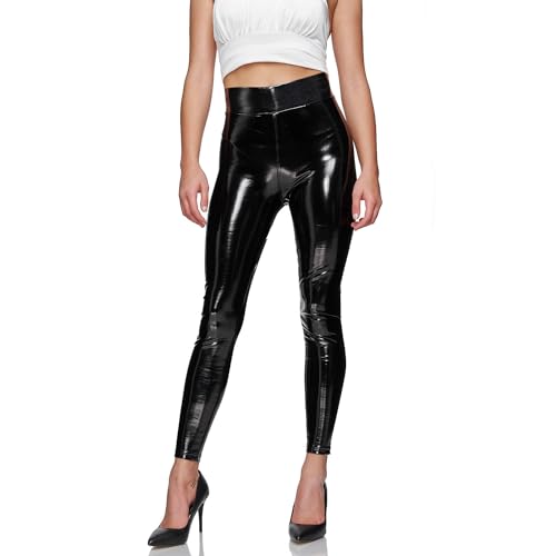 Glamexx24 Damen Kunstleder High Waist Leggings Skinny Hose Leder-Optik Treggings von Glamexx24