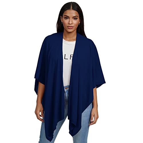 Glamexx24 Damen Poncho Schal Cashmere Feeling Strick Cape Frauen Poncho Cardigan XXL Umhängetuch für Frühling und Herbst Made in Italy von Glamexx24