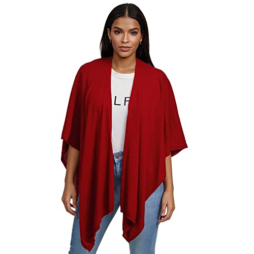 Glamexx24 Damen Poncho Schal Cashmere Feeling Strick Cape Cardigan XXL Umhängetuch Made in Italy von Glamexx24