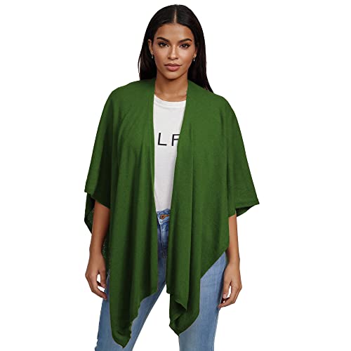 Glamexx24 Damen Poncho Schal Cashmere Feeling Strick Cape Frauen Poncho Cardigan XXL Umhängetuch für Frühling und Herbst Made in Italy von Glamexx24