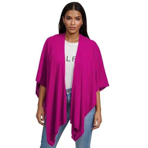 Glamexx24 Damen Poncho Schal Cashmere Feeling Strick Cape Frauen Poncho Cardigan XXL Umhängetuch für Frühling und Herbst Made in Italy von Glamexx24