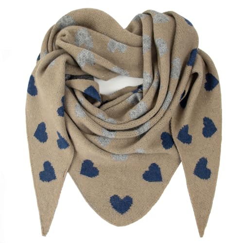Glamexx24 Damen Winterschal: Dreiecksform, Liebe Muster, Trend, XXL, Sehr Weicher Schal von Glamexx24