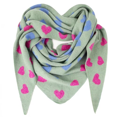 Glamexx24 Damen Dreiecksform Winterschal: Liebe Muster Halstuch Trend XXL Sehr Weicher Schal von Glamexx24