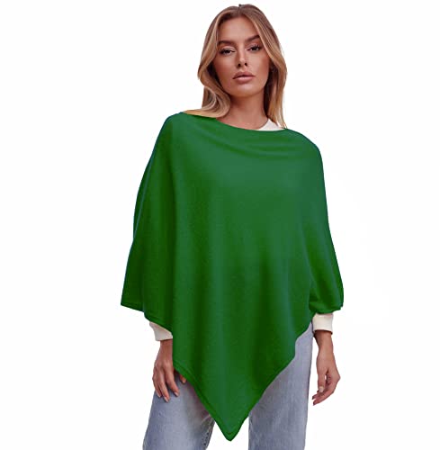 Glamexx24 Damen Strick Poncho Unifarbe Cape Feinstrick XXL Pullover Umhängetuch Eleganz Stil und Komfort für Frühling und Herbst Made in Italy von Glamexx24