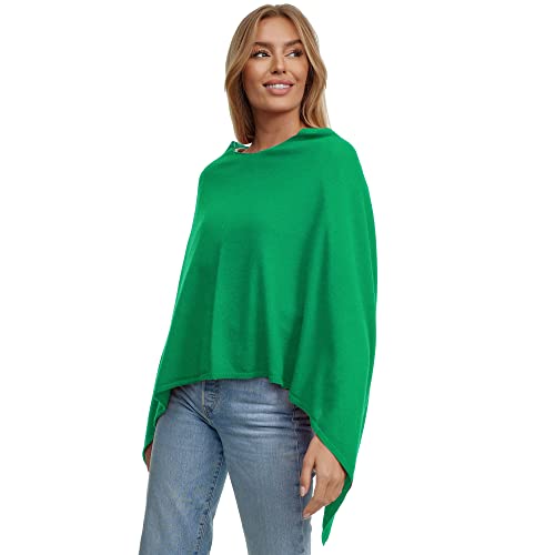 Glamexx24 Damen Strick Poncho Unifarbe Cape Feinstrick XXL Pullover Umhängetuch Eleganz Stil und Komfort für Frühling und Herbst Made in Italy von Glamexx24